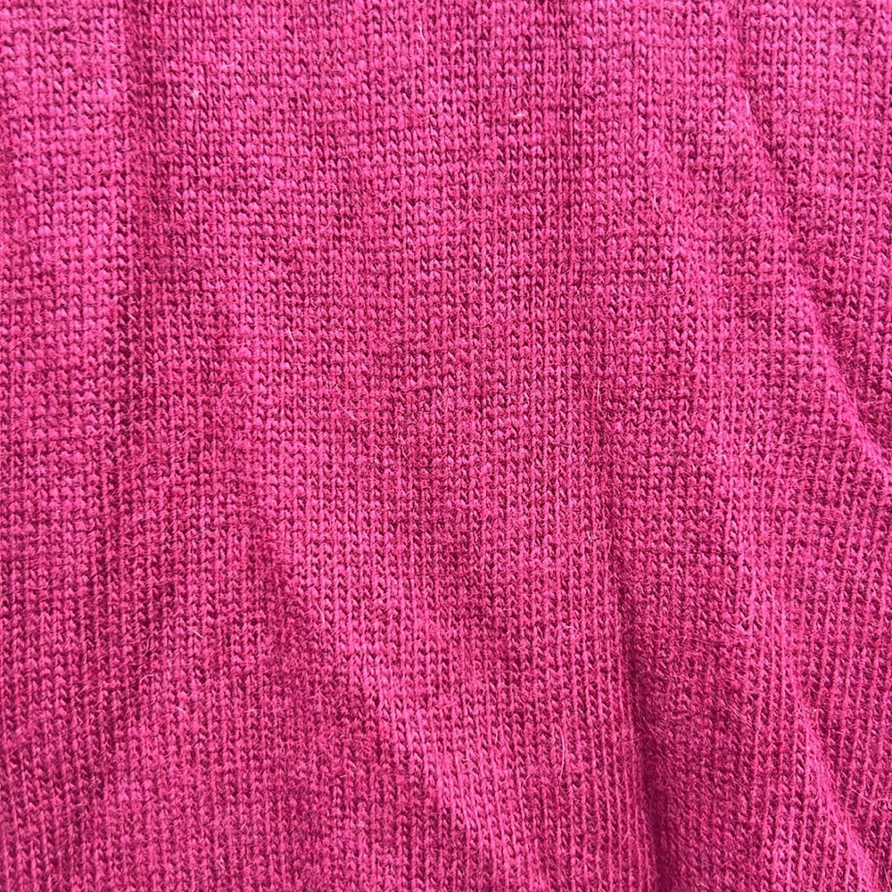 Loft Outlet XL Rayon, Nylon, and Rabbit Fur XL Maroon Button Up Cardigan - Picture 4 of 10